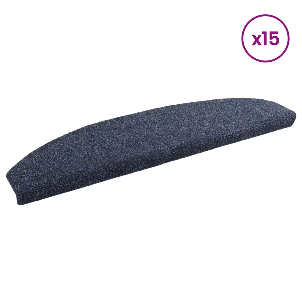 Tappetini per scale autoadesivi 15 pcs Blu 80 x 24,5 x 3,5 cm