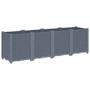 Fioriera rialzata per piante fiori terrazza giardino 160 x 40 x 53 cm PP grigio 02_0037463