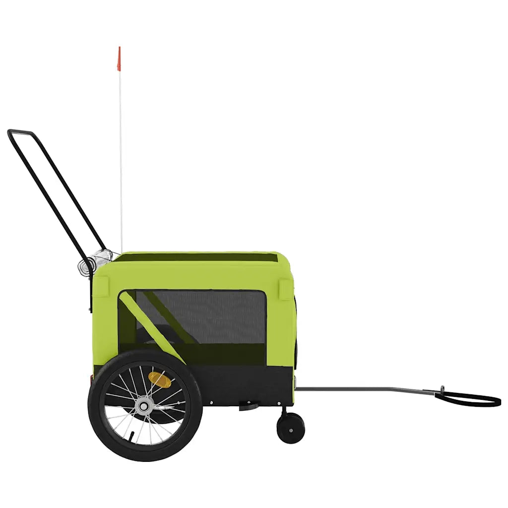 Rimorchio da Bici per Animali Verde e Nero Oxford e Ferro CFW9510666