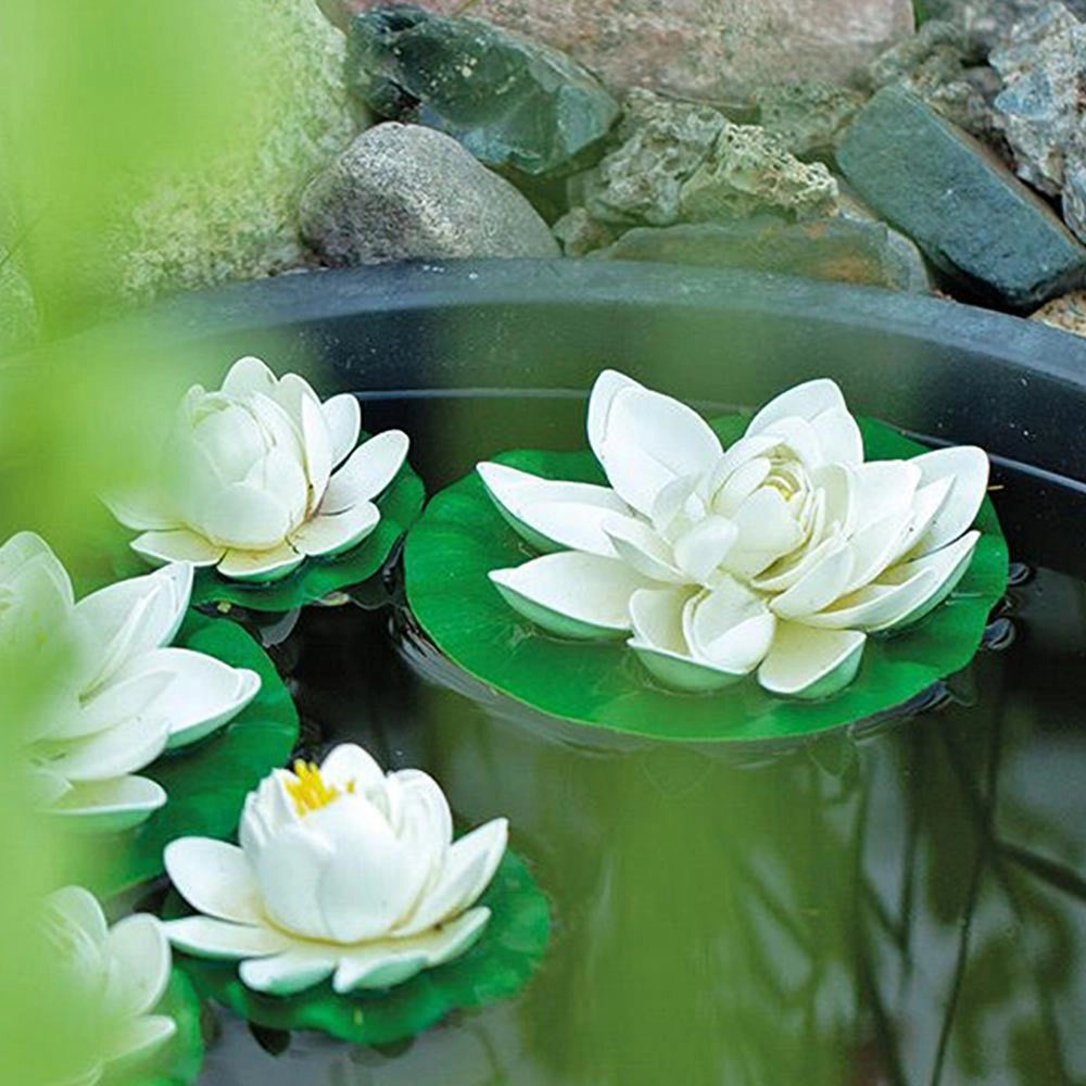 Velda Floating Lotus Foam White Ø28cm - decorazione sintetica galleggiante per laghetti
