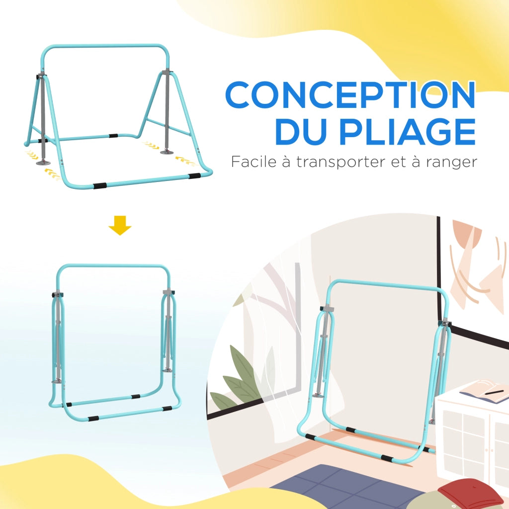 Barra per trazioni pieghevole per bambini regolabile 88-128 cm ¨C zephmum ¨C verde