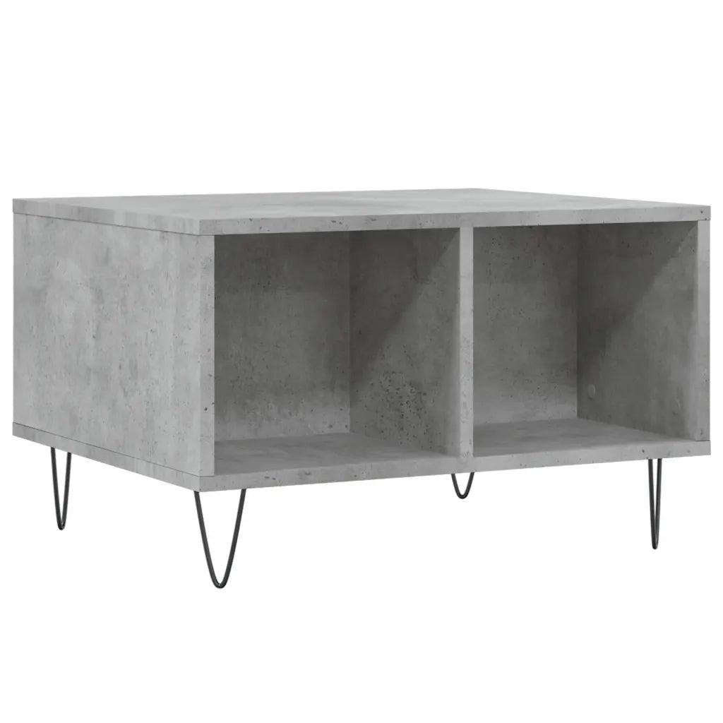 Tavolino Salotto-Tavolino da soggiorno-Tavolo Grigio Cemento 60x50x36,5 cm Legno Multistrato 618843