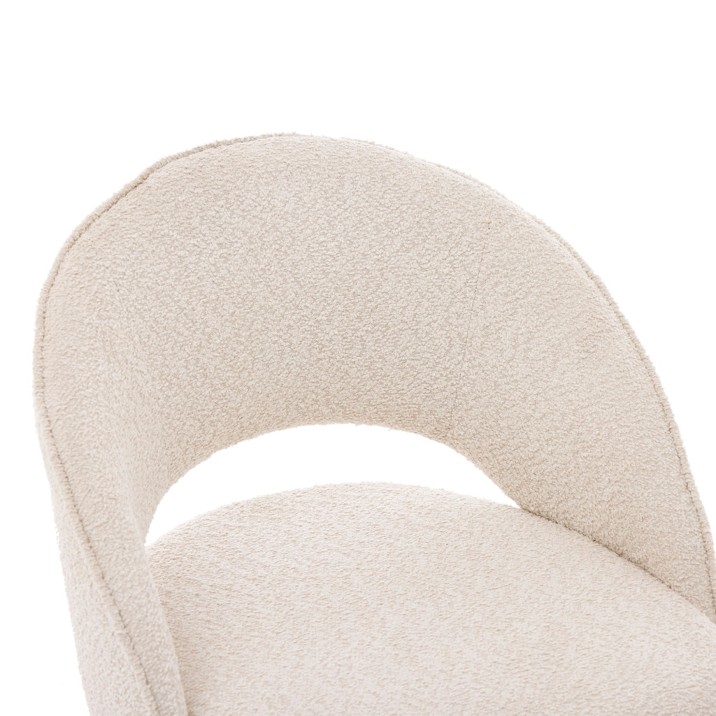 SEDIA Bouclé Beige e Oro Set da 2 pezzi
