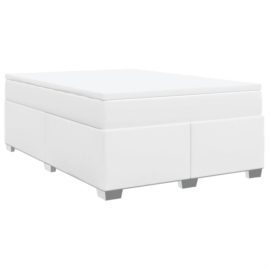 Giroletto a Molle con Materasso Bianco 140x190 cm in Similpelle