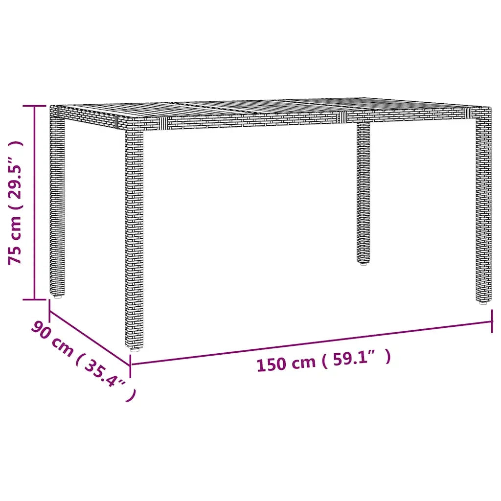 Set da Bistrò da Giardino 7 pz con Cuscini Nero in Polyrattan 3276979