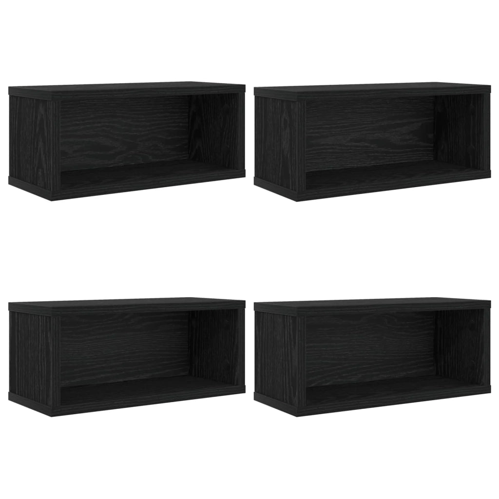 Rack per Stoccaggio CD 4 pz Rovere Nero 40 x 17 x 17 cm 8012711
