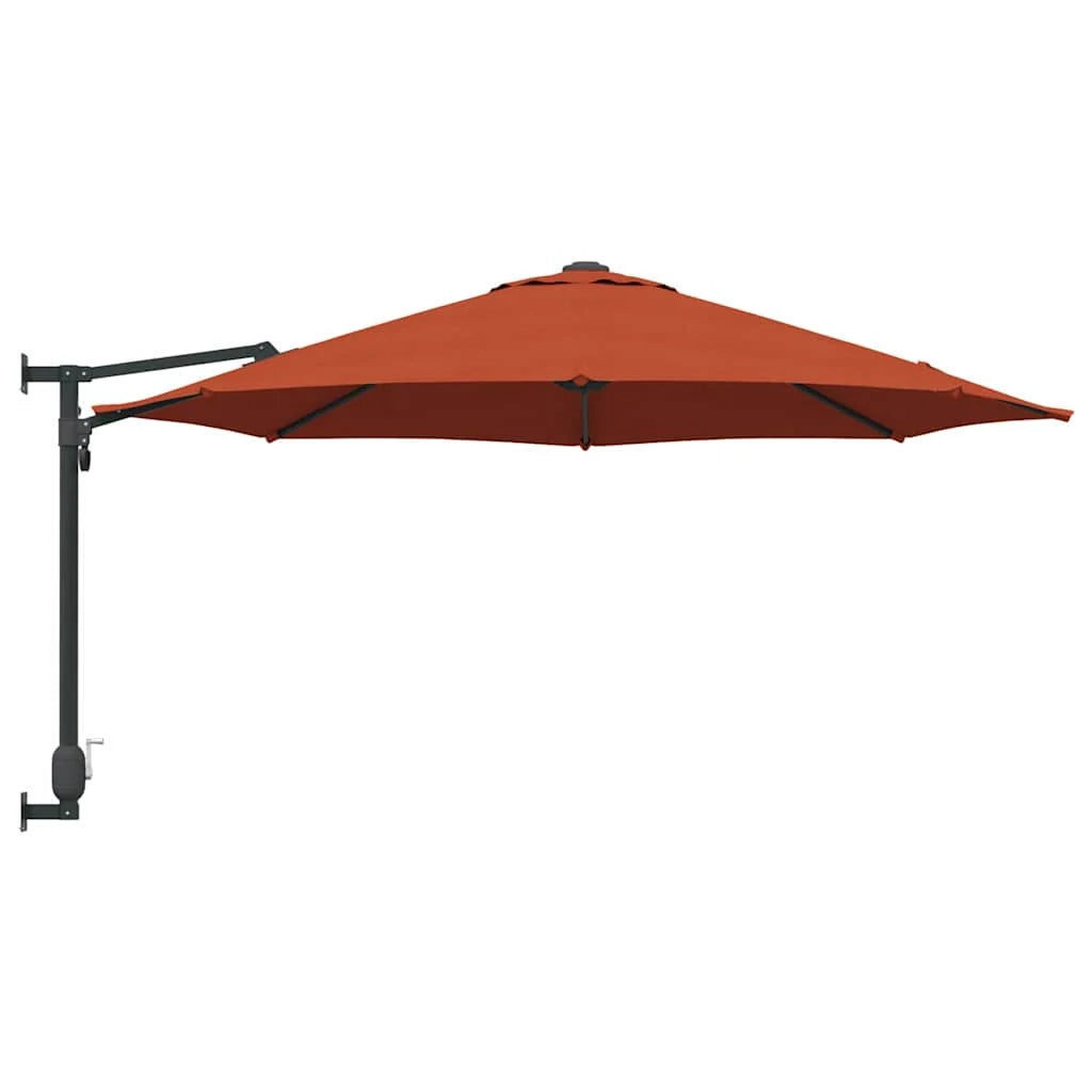 Moderno ombrellone da giardino basculante 248 x 248 x 148 cm per uso esterno in poliestere color terracotta 02_0058631