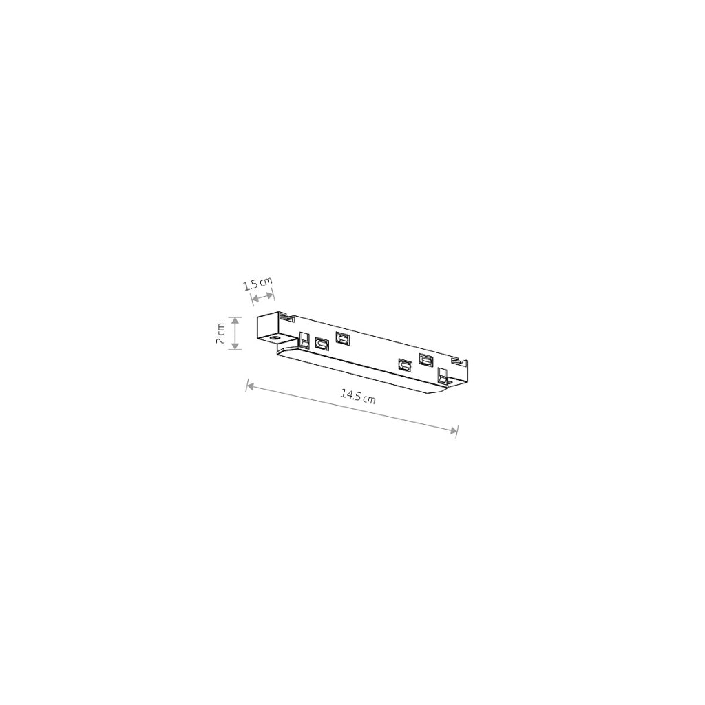 Connettore lineare binario magnetico nero 14,5cm Nowodvorski