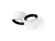 NASSO applique a Parete 2 Luci attacco GX53 Biemissiva Tonda Nero 23x12cm