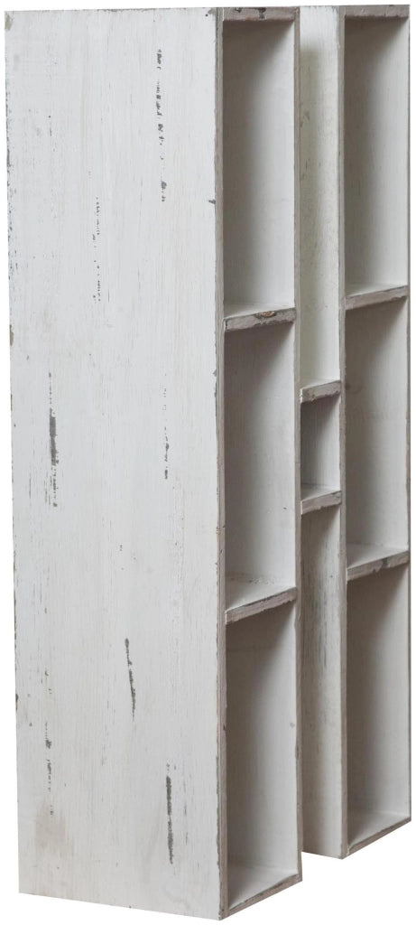 Biscottini Bacheca a forma di lettera H in legno bianco anticato L30xPR18xH63 cm Offerta