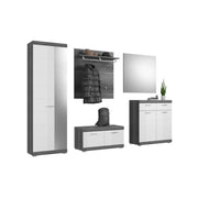 Set d'ingresso SCOTT – Mobili per la sistemazione con specchio e appendiabiti