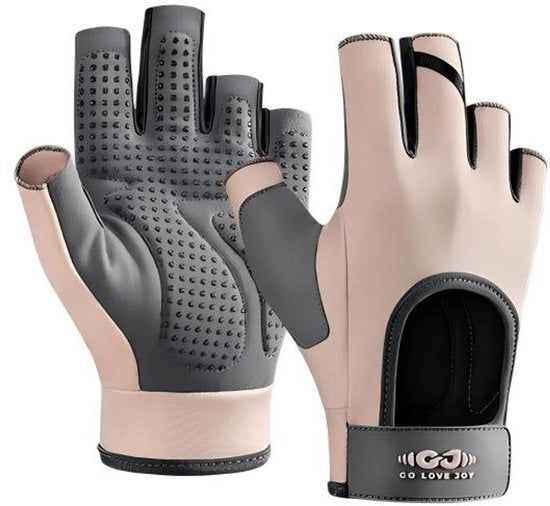 Guanti da bicicletta per donne - M - Larghezza della palma 9 cm - Lunghezza 15 cm - Guanti da fitness - Sollevamento pesi - Esercizi di bodybuilding guanti mezza falange - Guanti da sport - Stile antiscivolo