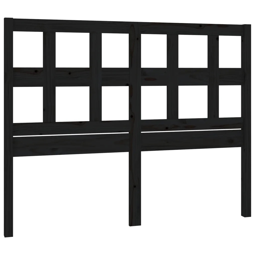Testiera per Letto-Testata-Testiera Decorativa Nera 205,5x4x100cm in Legno Massello di Pino 638890