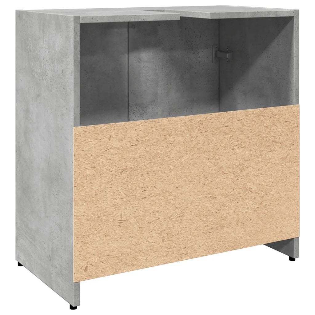 Mobile Lavabo Bagno-Armadietto da bagno Grigio Cemento 60x33x60cm Legno Multistrato