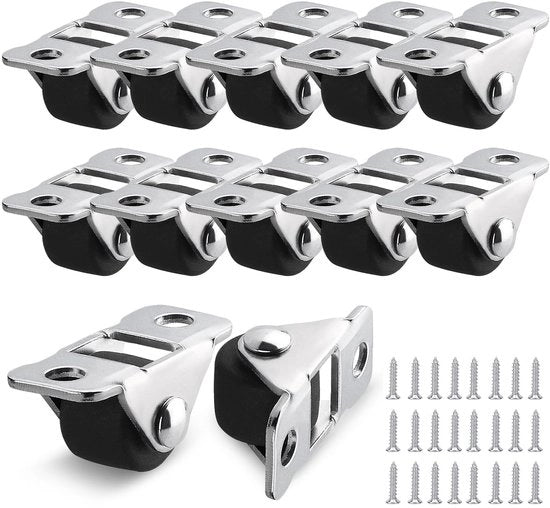 12 pezzi di ruote per mobili piccole, 1,2 cm ruote di supporto con piatto superiore in acciaio ruote per mobili senza striature ruote silenziose in gomma per casse da trasporto casse per strumenti mobili tavolo armadio
