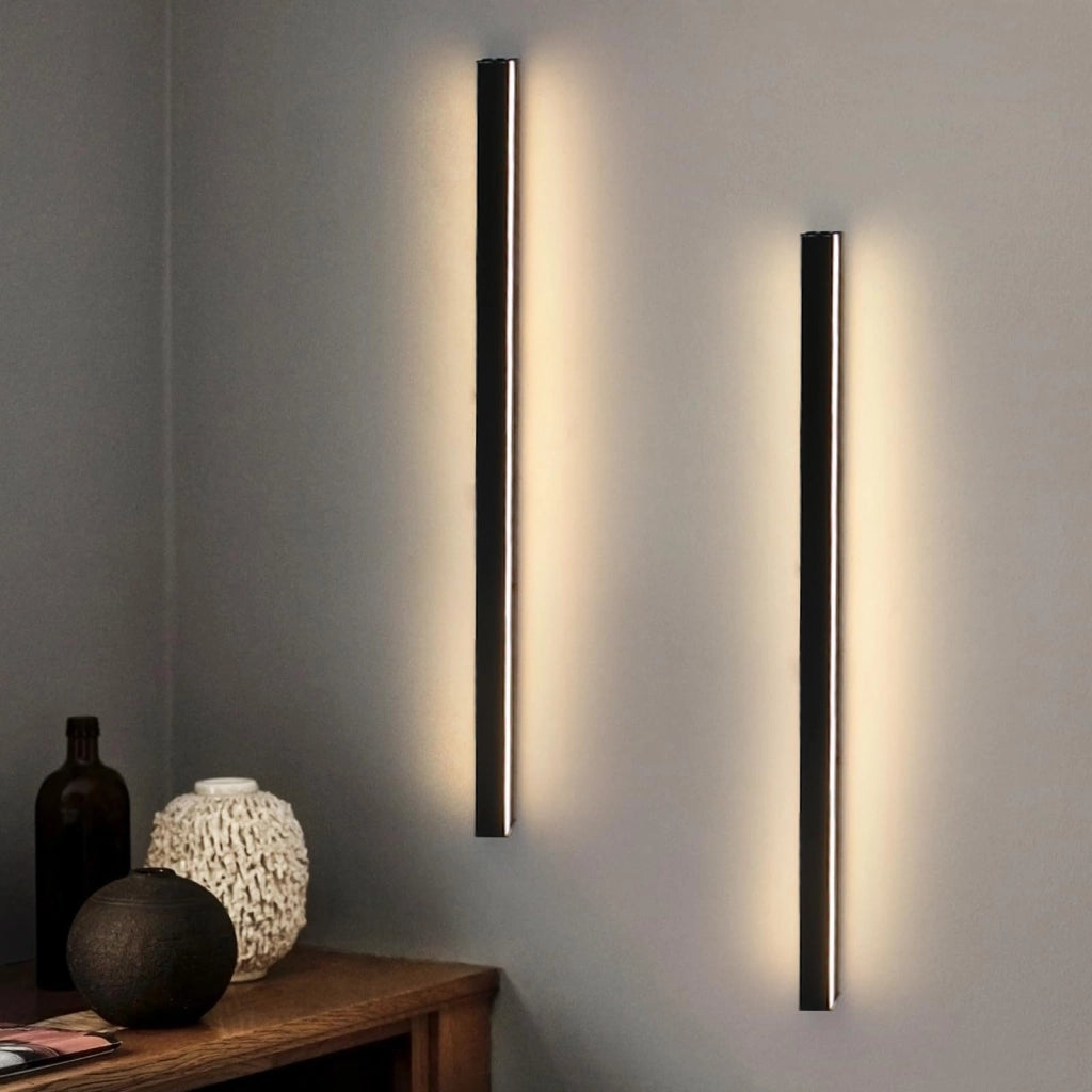 ZMH Applique da parete a LED per interni nera 80cm lampada da parete moderna 3000K per corridoio e camera da letto
