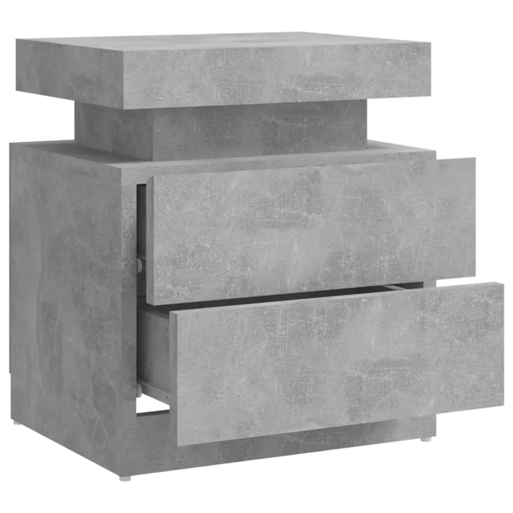 Comodino | Armadio da Notte | Mobiletto da notte Grigio Cemento 45x35x52 cm in Legno Multistrato