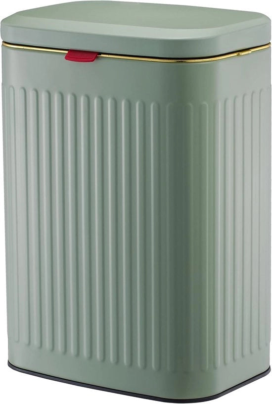 Wandmontaggio Cassetto di Rifiuto in Acciaio di Carbonio - 8L - Verde - Adatto per Cucina e Bagno