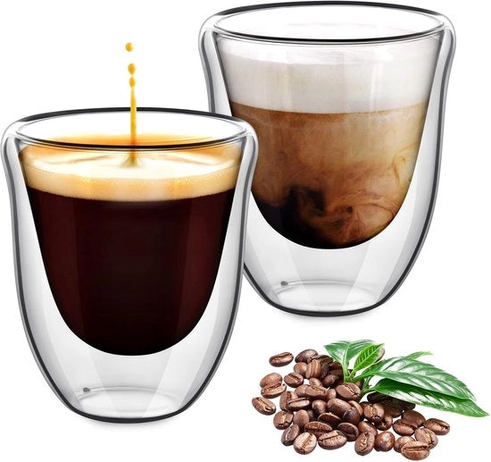 Tazze a doppio strato per latte macchiato, tazze per caffè, tazze per the - tazze per cappuccino - tazze - Tazza per cappuccino 1*220ml