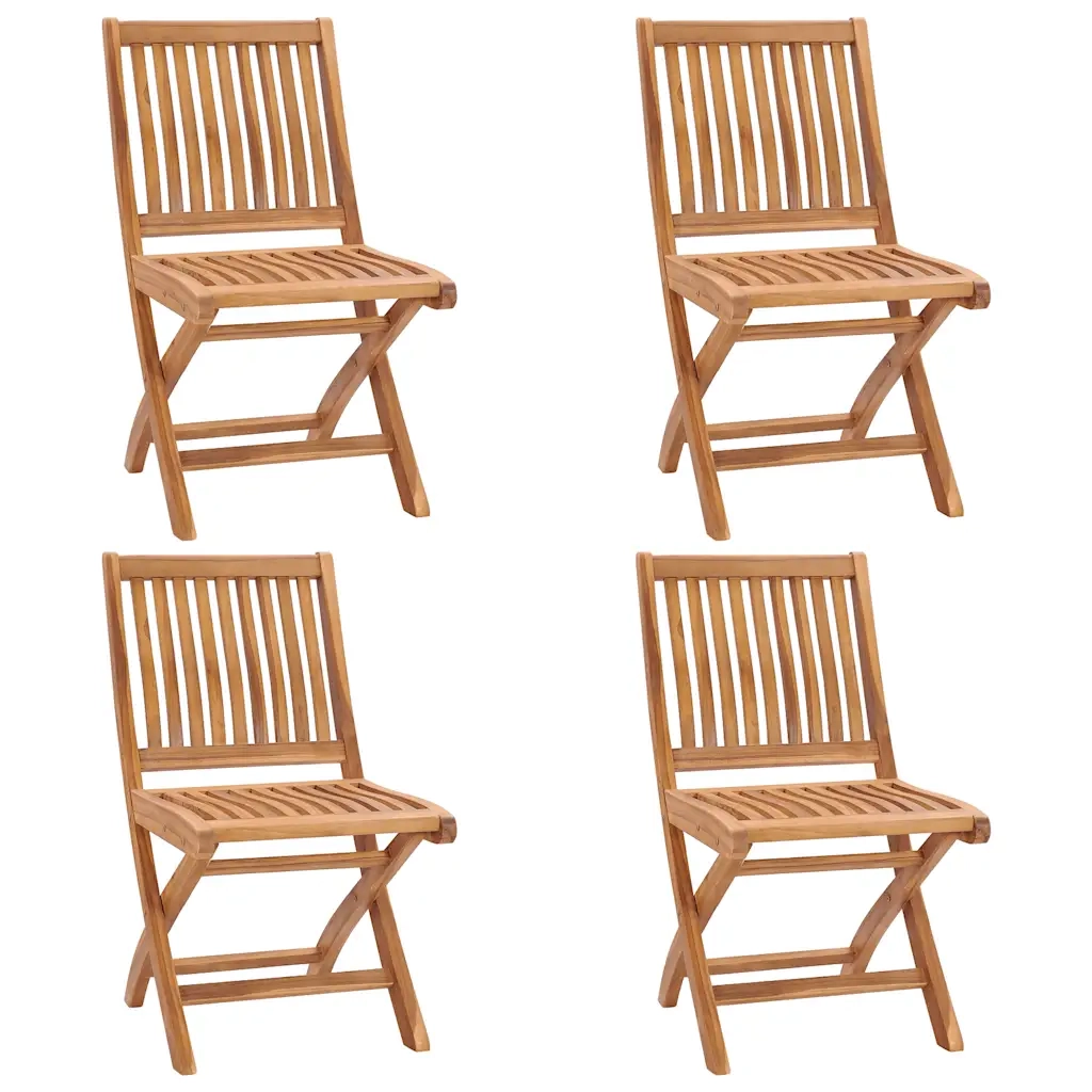 Sedie da Giardino Pieghevoli con Cuscini 4 pz Massello di Teak cod mxl 72179