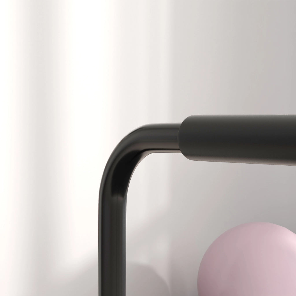 Dip Bar regolabile in altezza 80-100 cm, struttura in acciaio, base stabile con piedini antiscivolo, nero