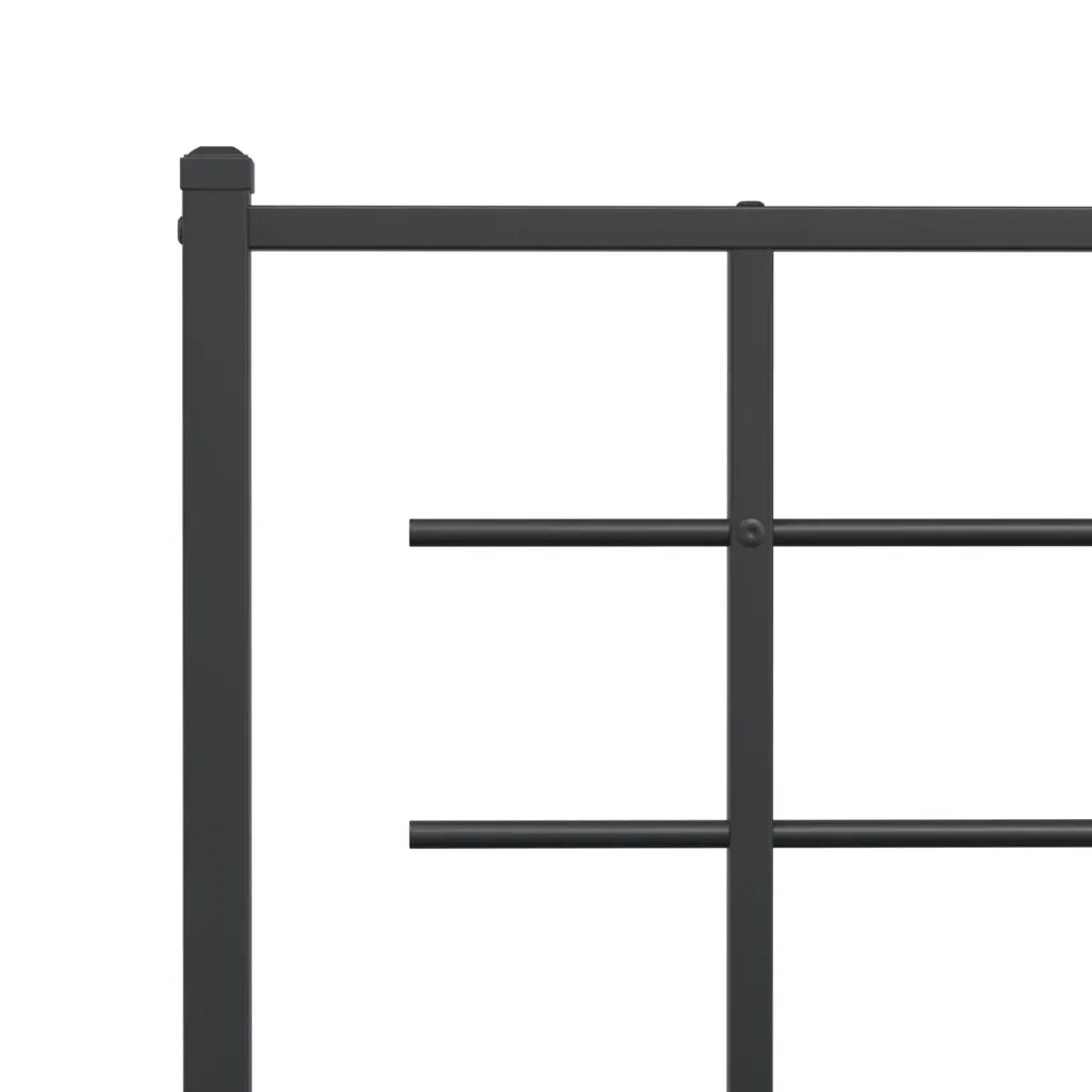 Giroletto con Testiera-Struttura Letto con testiera in Metallo Nero 75x190 cm 488734