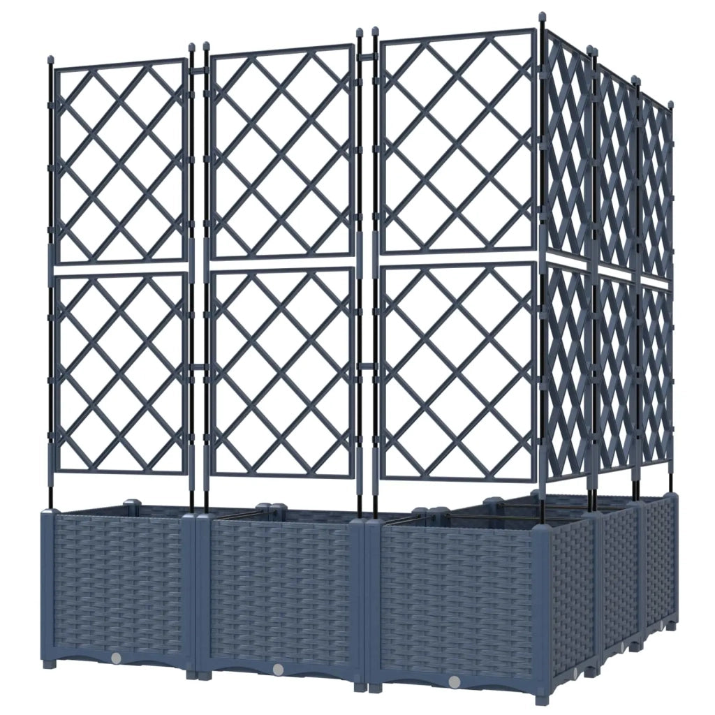 Vaso da giardino 5 pcs Grigio 120 x 120 x 143 cm Plastica 42002866