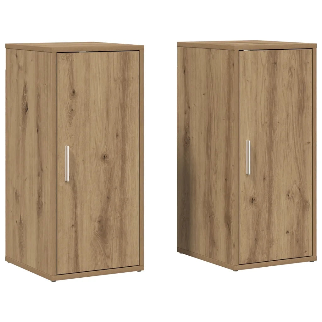Scarpiere 2 pz-Set di 2 Scaffale per scarpe Rovere Artigianale 32x35x70 cm in Truciolato 319561
