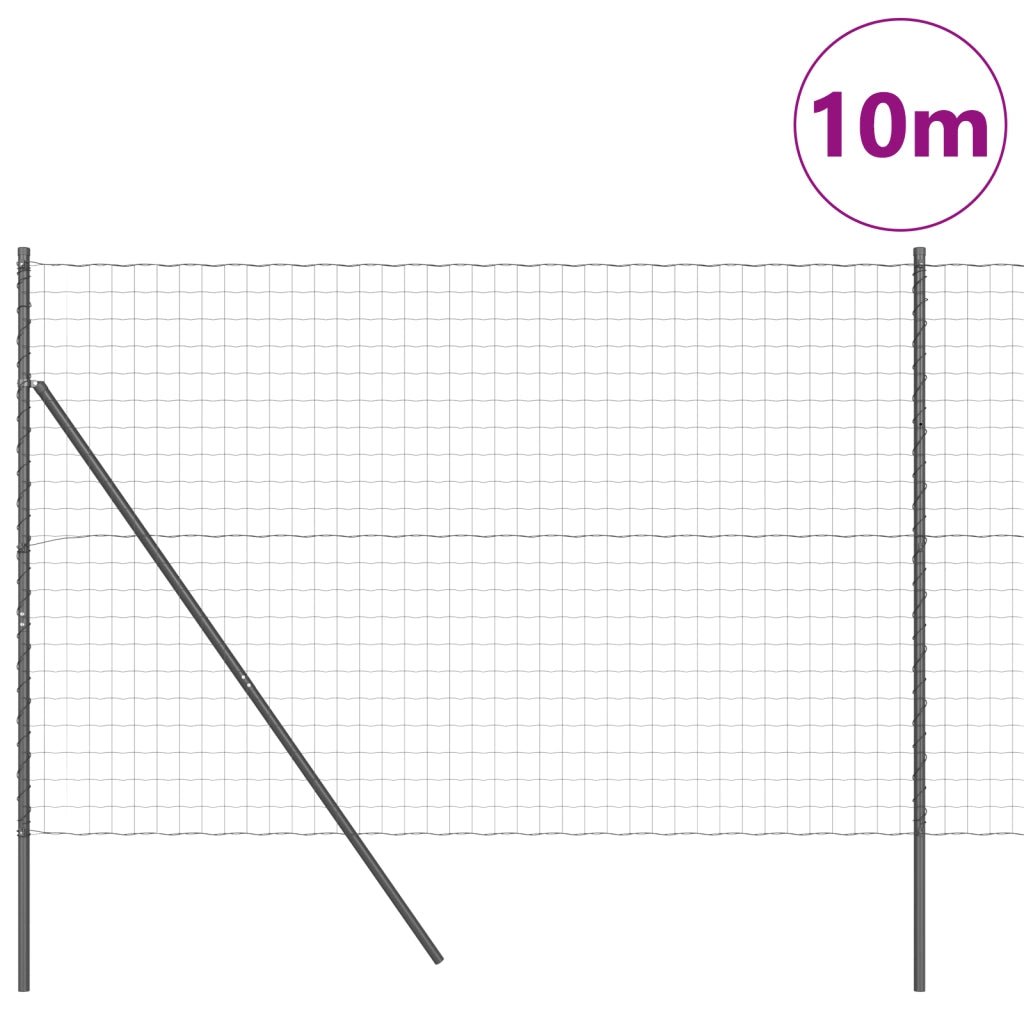 Recinzione Euro con 7 Poste 1.5x10 m Acciaio Zincato Grigio