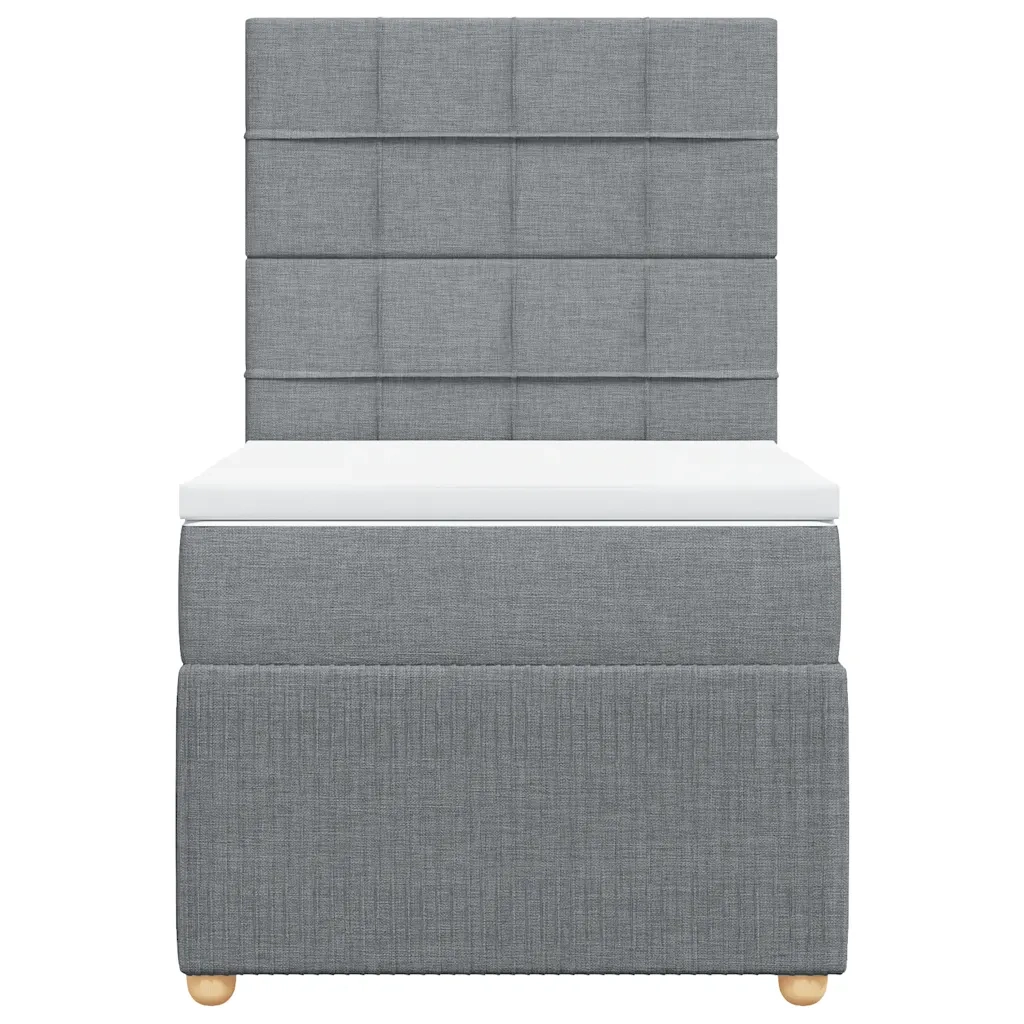 Giroletto a Molle con Materasso Grigio Chiaro100x200 cm Tessuto