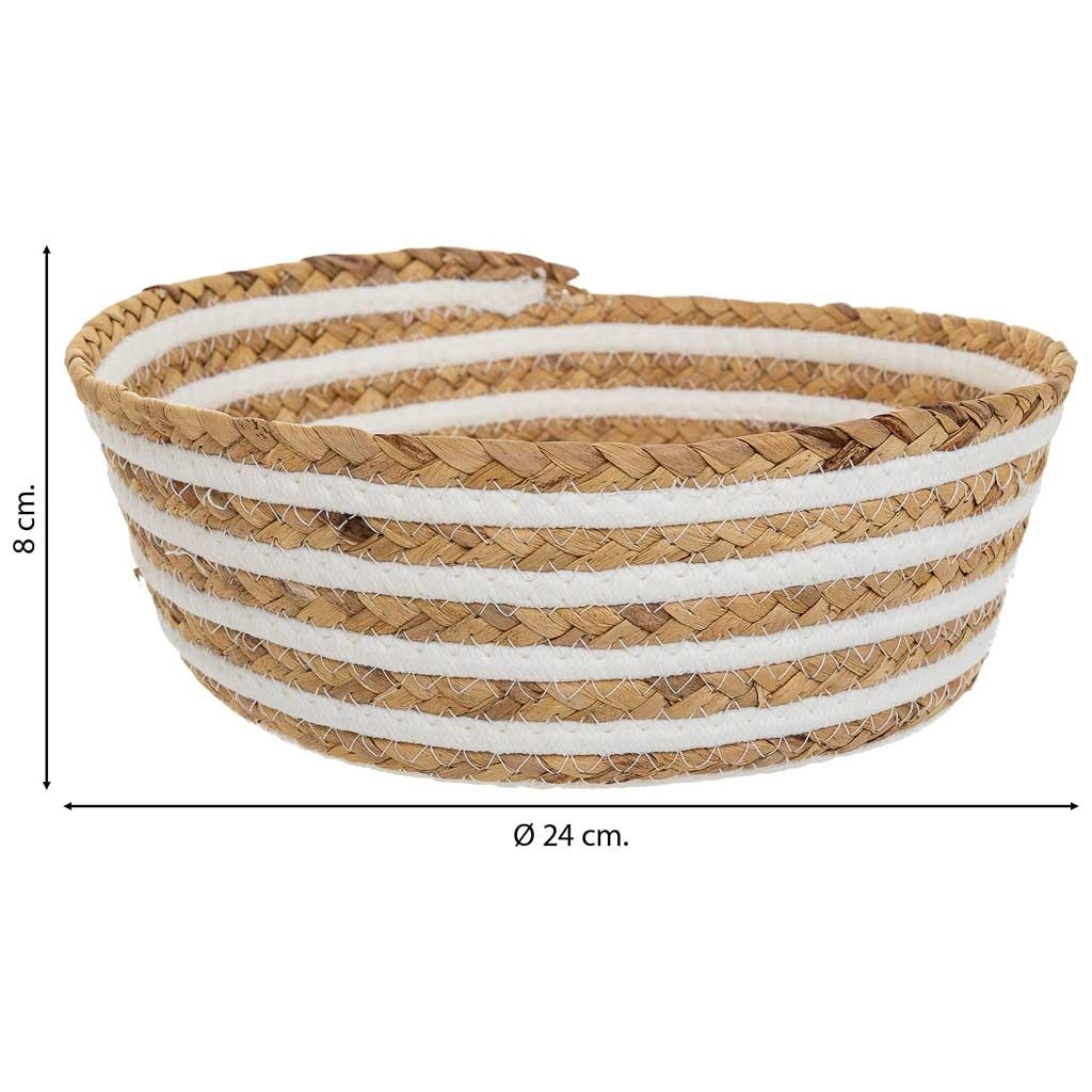 Cesto in fibra naturale e cotone marrone D24x8