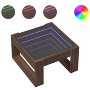 Tavolino salotto | Tavolino da caff¨¨ | Tavolino da Soggiorno con LED Infinity Rovere Marrone 50x53x30 cm