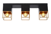 Plafoniera Lucide Rixt metallo oro/nero 3xE27 dimmerabile 54cm
