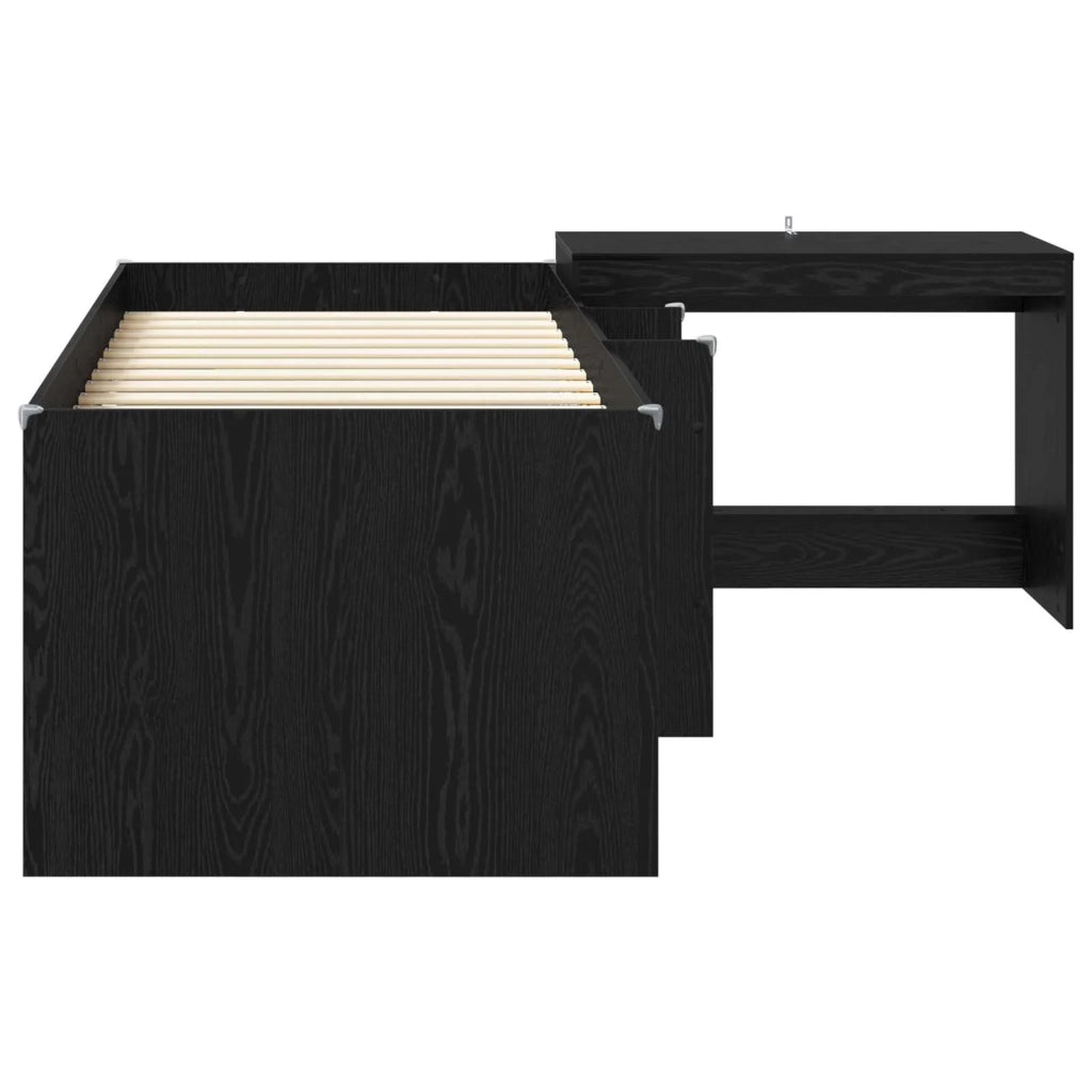 Letto alto per bambini con scrivania Rovere Nero 80 x 200 cm 3423439