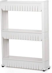 Carrello per cucina 3 cassetti carrello per bagno carrello per servizio con 13 cm di larghezza