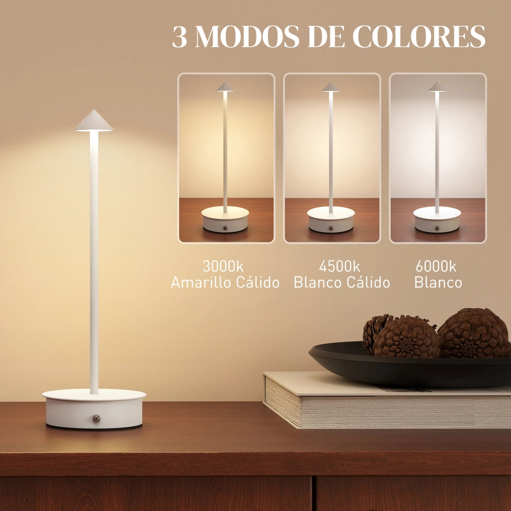 Lampada da Tavolo LED Ricaricabile ¨C zephmum ¨C Bianco 10x30 cm