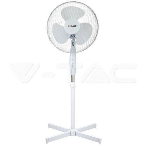V-TAC VT-4016-3 VENTILATORE A PIANTANA 40W 3 PALE IN PLASTICA COLORE BIANCO ALTEZZA 1200MM - SKU 7922 - V-TAC