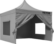 Pavilione 304,8x304,8x320cm, tenda da giardino 500D PU, tessuto argentato, pavilione pieghevole, altezza regolabile, inclusa borsa di trasporto, tenda da giardino per 6-8 persone, tenda pop-up, pavilione da giardino pieghevole per escursione in campeggio