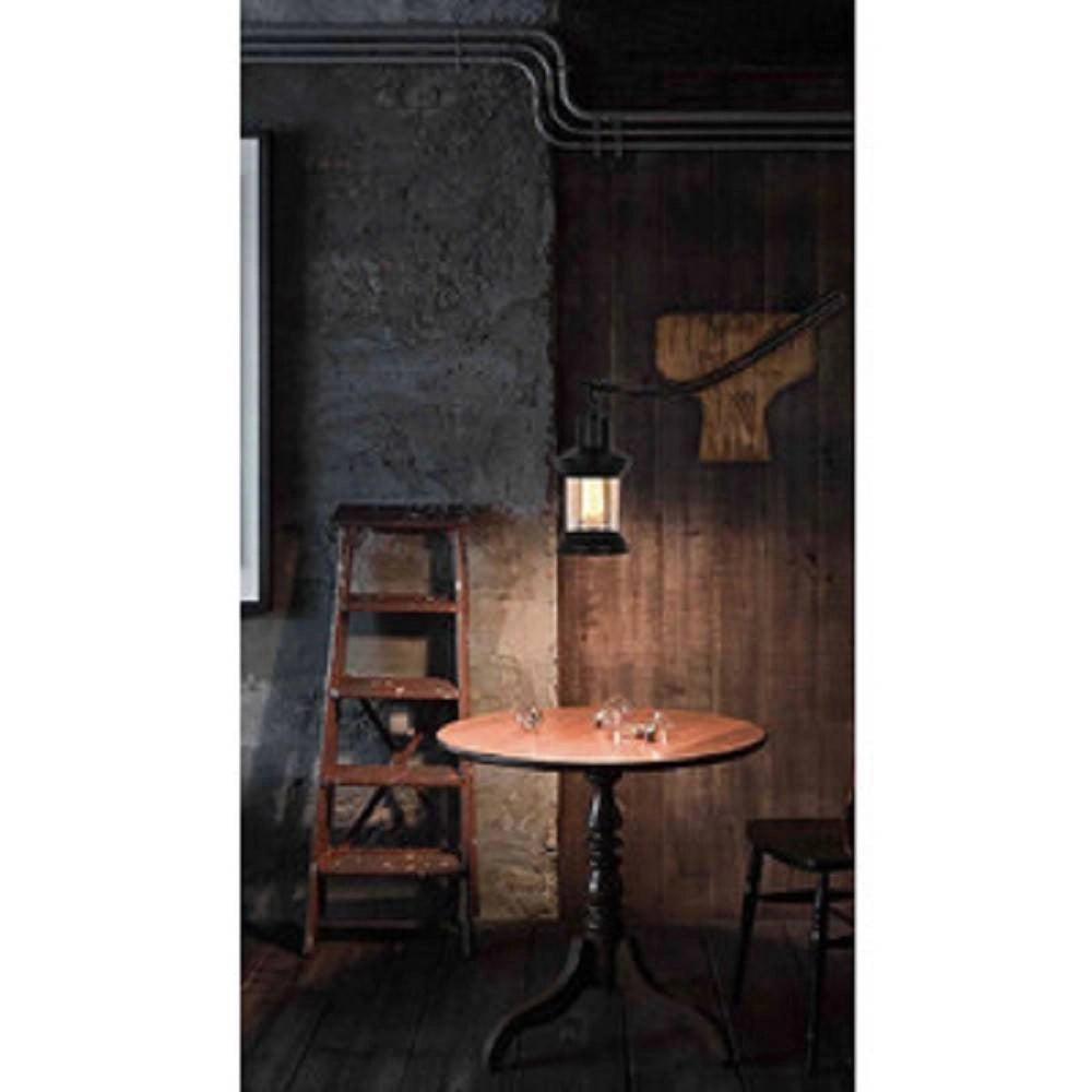 Trade Shop - Applique Lanterna Stile Industriale Lampada Parete Legno Country E27 Vintage E55 -