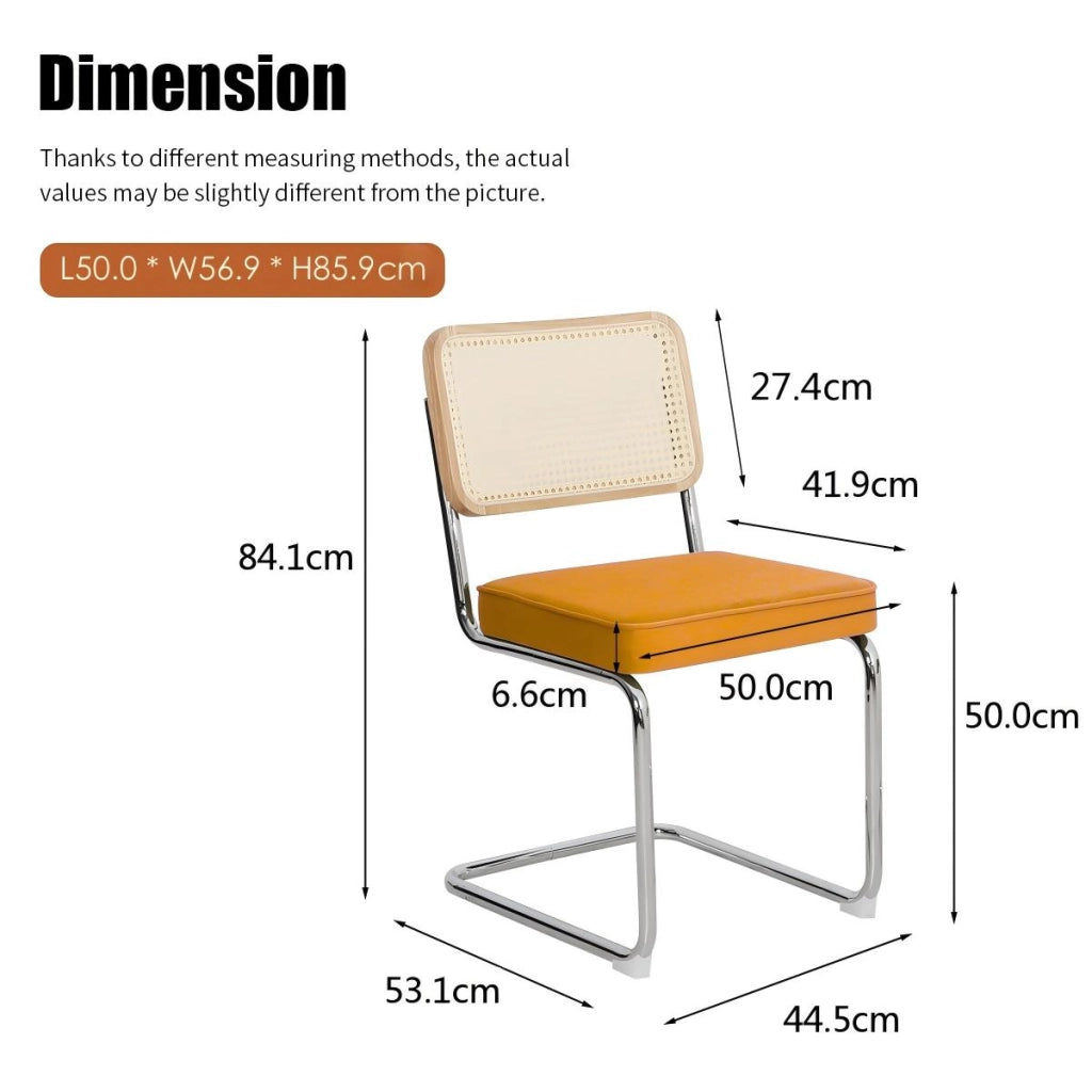 Sedie da Pranzo Set 4 Pezzi ¨C MINIMAL ¨C Velluto e Rattan, Gambe in Metallo, Imbottite, Moderne