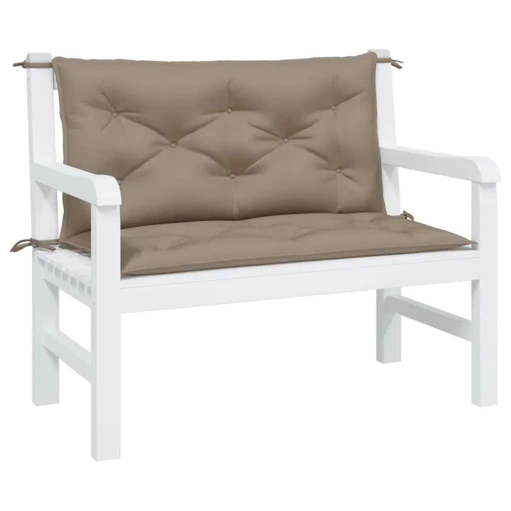 Cuscini Panca da Giardino 2pz Tortora 100x50x7cm Tessuto Oxford 361667