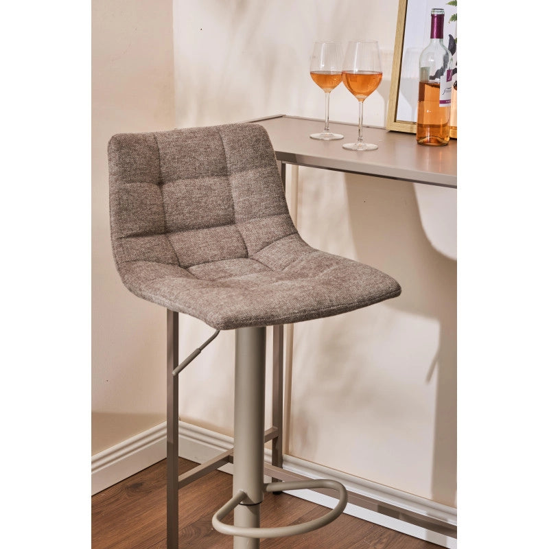 Set di 2 Sgabelli Clayton In Tessuto Tortora E Base Tortora
