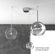 SOSP. OTTONE SAT. SPOSTABILE 3 LUCI VETRI (GRANDE CR + MEDIO TR + PICCOLO CR) 1155OS-S3 S MIX-TC