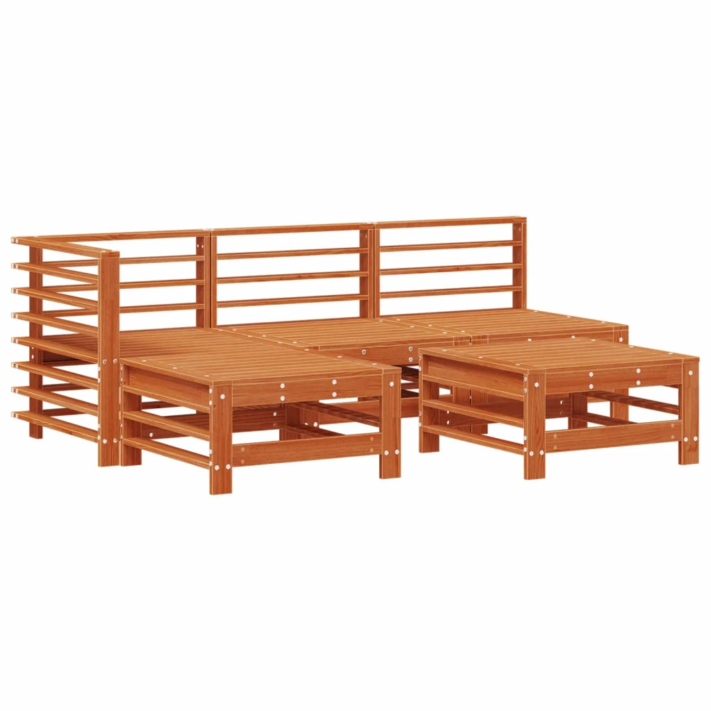 Set Lounge da Giardino 5 pcs Marrone Cera 3418101