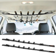 Supporto per Asta da Pesca per Auto, 2 Pack, Capacità 5 Asta, Adattabile 30-54 Pollici, Supporto per Asta da Pesca per Tavolo di Carrozzeria, per SUV, Camion e Furgone, Grigio