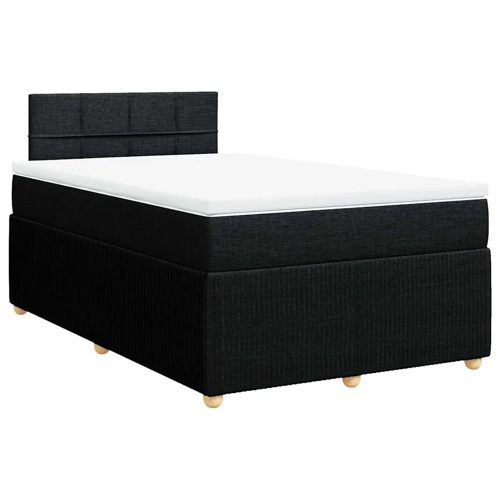 Giroletto a Molle con Materasso Nero 120x200 cm in Tessuto 3287425