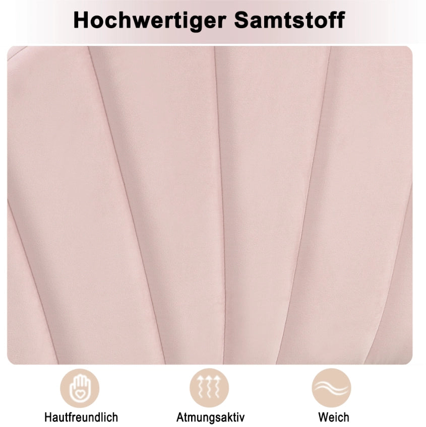 Letto imbottito in velluto rosa 90x200 cm con testiera regolabile e rete a doghe
