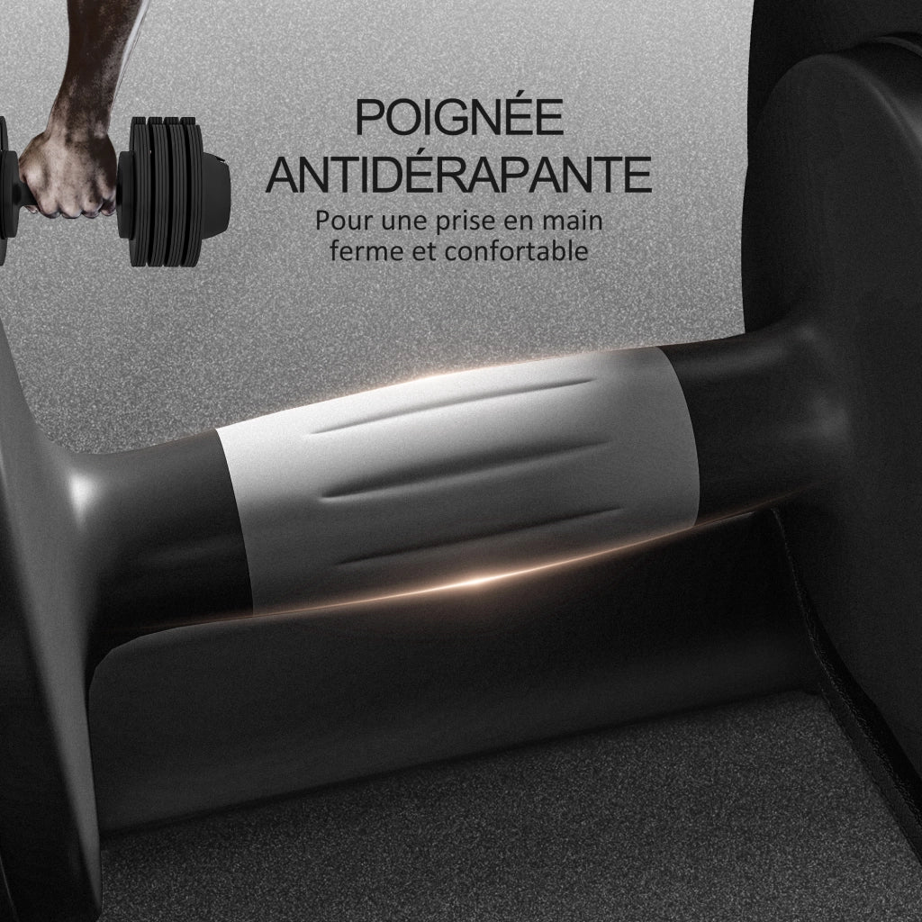 Manubrio Regolabile Peso 3,5kg 6kg 8kg 10kg con Piastre e Impugnatura Antiscivolo ¨C zephmum ¨C Nero