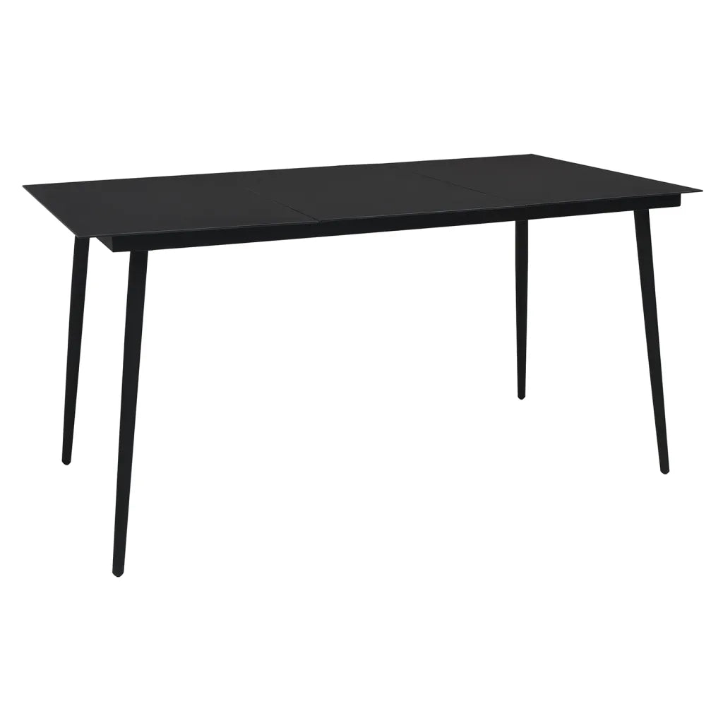 Set da Pranzo da Giardino 7 pz Nero in Rattan PVC 3060270
