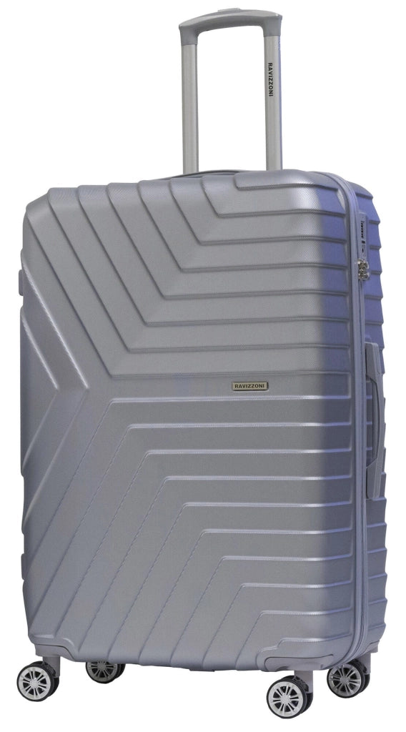 Set 3 Valigie Trolley Rigide in ABS 4 Ruote TSA Ravizzoni Calipso Silver